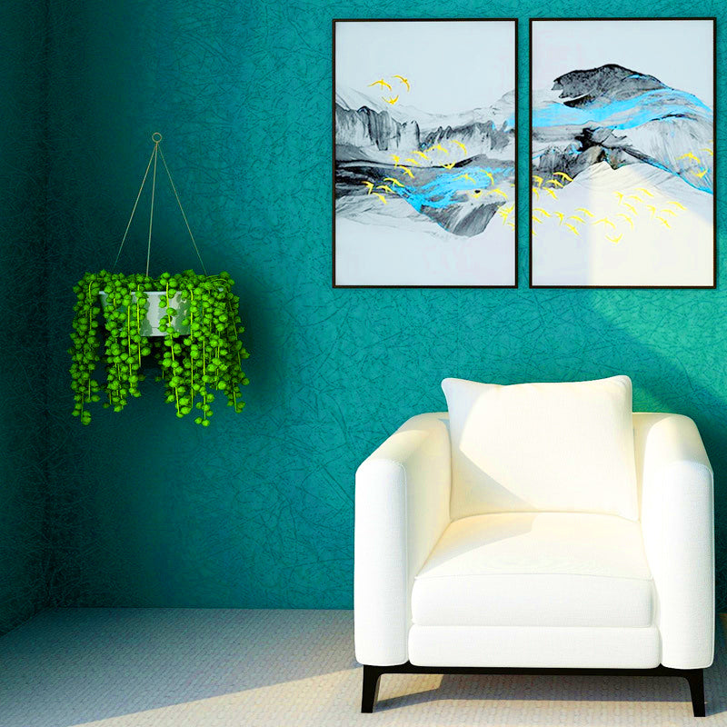 Pastel Color Solid Wallpaper Moisture Resistant Wall Art for House Interior, Set of 1