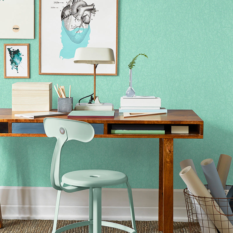 Pastel Color Solid Wallpaper Moisture Resistant Wall Art for House Interior, Set of 1