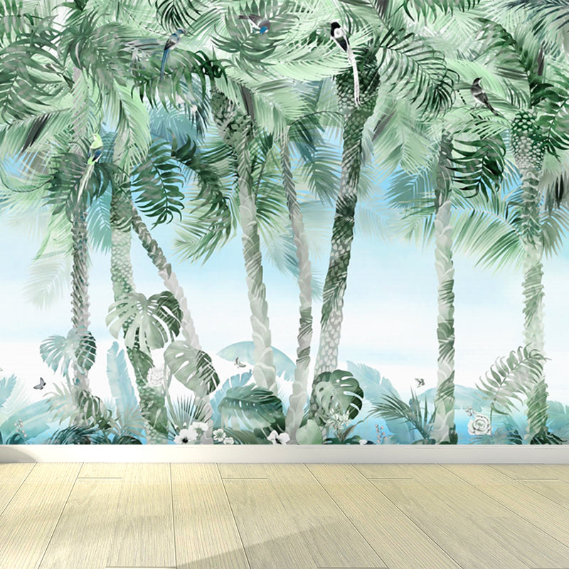 Green Palm Trees Wall Mural Botanix Tropical Moisture Resistant Wall Covering for Home