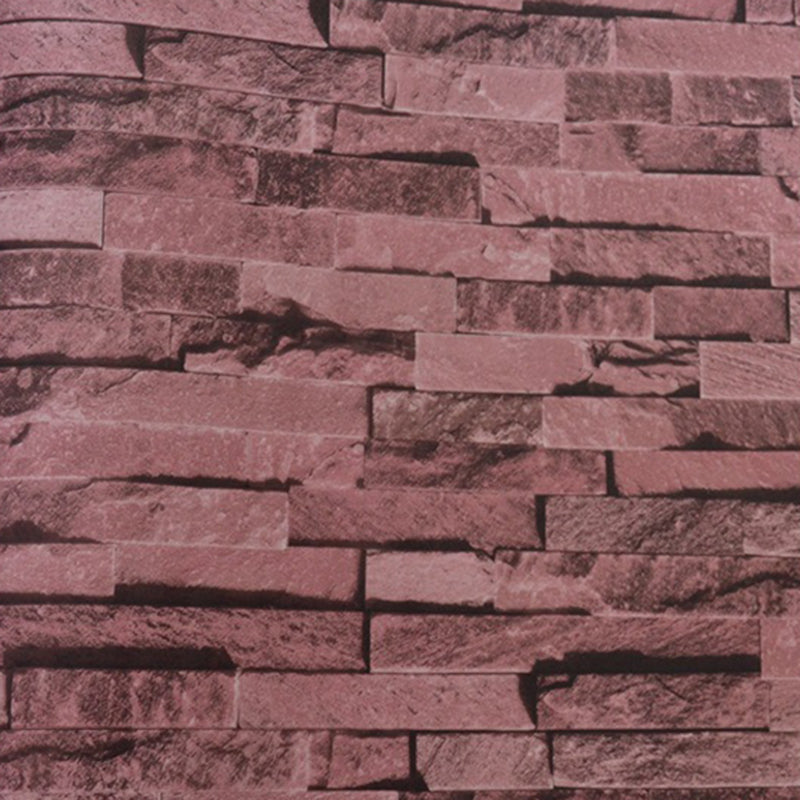 PVC Waterproof Wallpaper Roll Industrial Brick Effect Wall Covering in Light Color