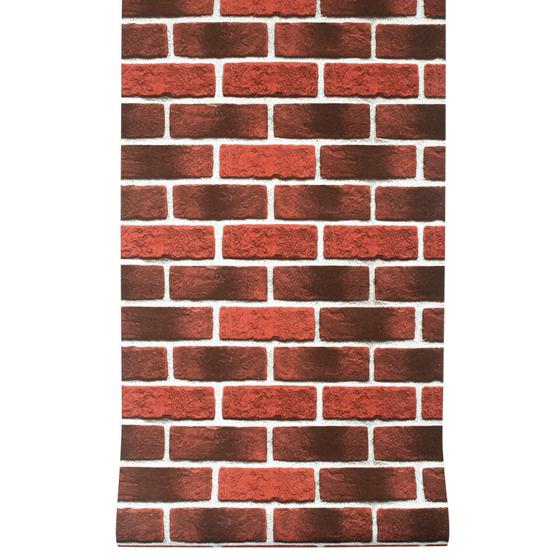 Waterproofing Faux Brick Wallpaper PVC Steampunk Wall Covering for House Interior