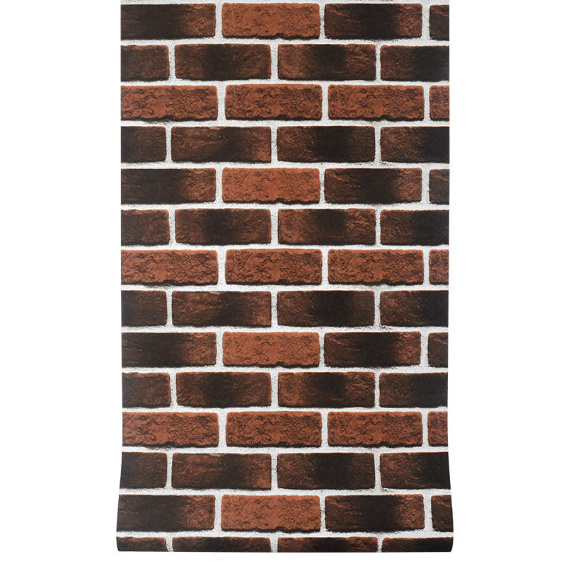 Waterproofing Faux Brick Wallpaper PVC Steampunk Wall Covering for House Interior