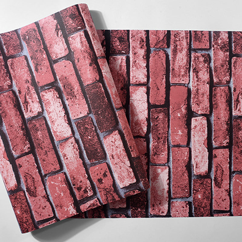 Waterproofing Faux Brick Wallpaper PVC Steampunk Wall Covering for House Interior