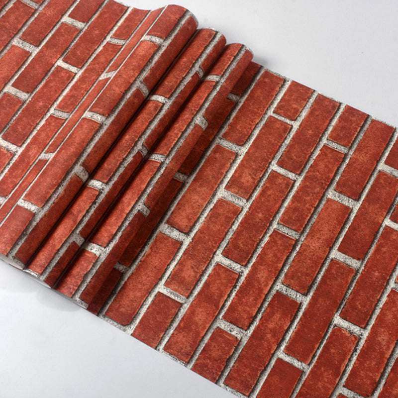 Waterproofing Faux Brick Wallpaper PVC Steampunk Wall Covering for House Interior