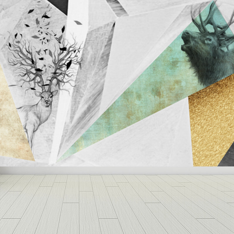 Pastel Color Diamond Mural Wallpaper Geometric Modern Stain Resistant Wall Decor