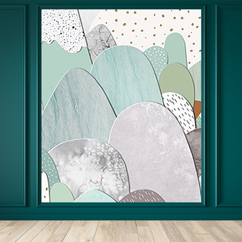 Cartoon Scenery Drawing Mural Decal Soft Color Childrens Art Wall Covering for Nursery