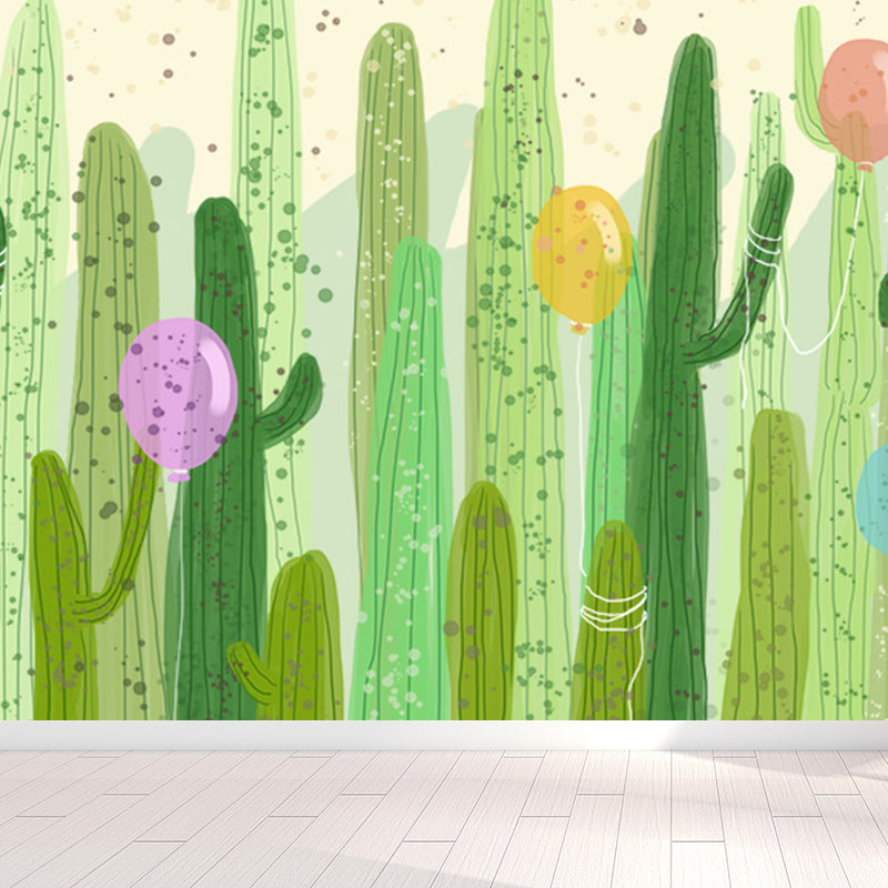 Cartoon Scenery Drawing Mural Decal Soft Color Childrens Art Wall Covering for Nursery