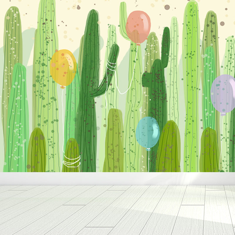 Cartoon Scenery Drawing Mural Decal Soft Color Childrens Art Wall Covering for Nursery