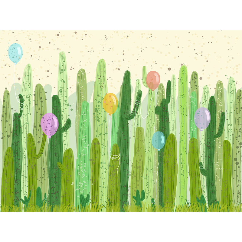 Cartoon Scenery Drawing Mural Decal Soft Color Childrens Art Wall Covering for Nursery