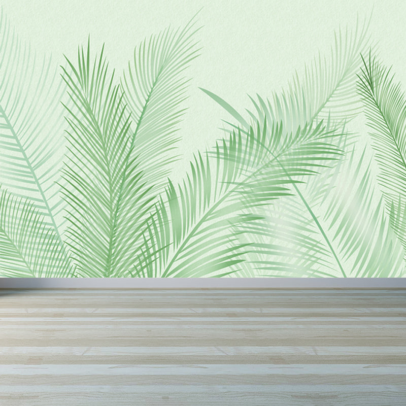 Botanix Leaf Print Wallpaper Mural Green Contemporary Wall Decor for House Interior