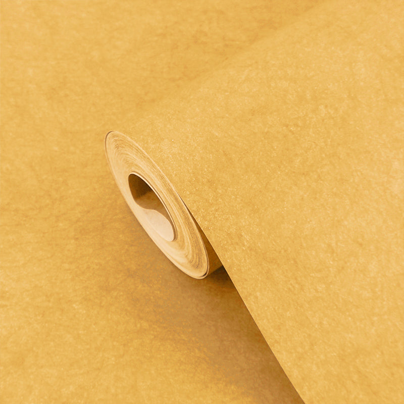 Pastel Yellow Plain Wallpaper Roll Waterproofing Minimalist Living Room Wall Art
