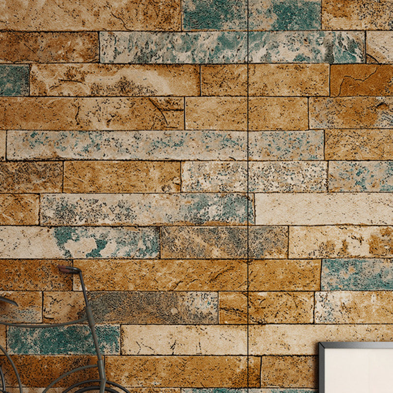 Distressed Brick Wallpaper Industrial Nostalgic Architecture Wall Decor in Dark Color