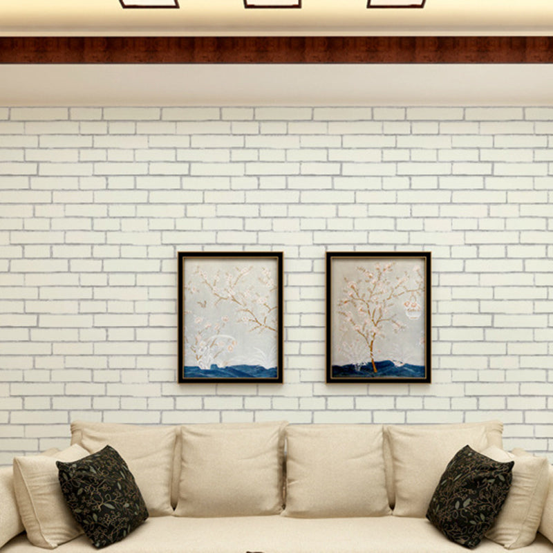 Bright Brickwork Wallpaper for Living Room Architecture Wall Covering, 57-1-sq ft