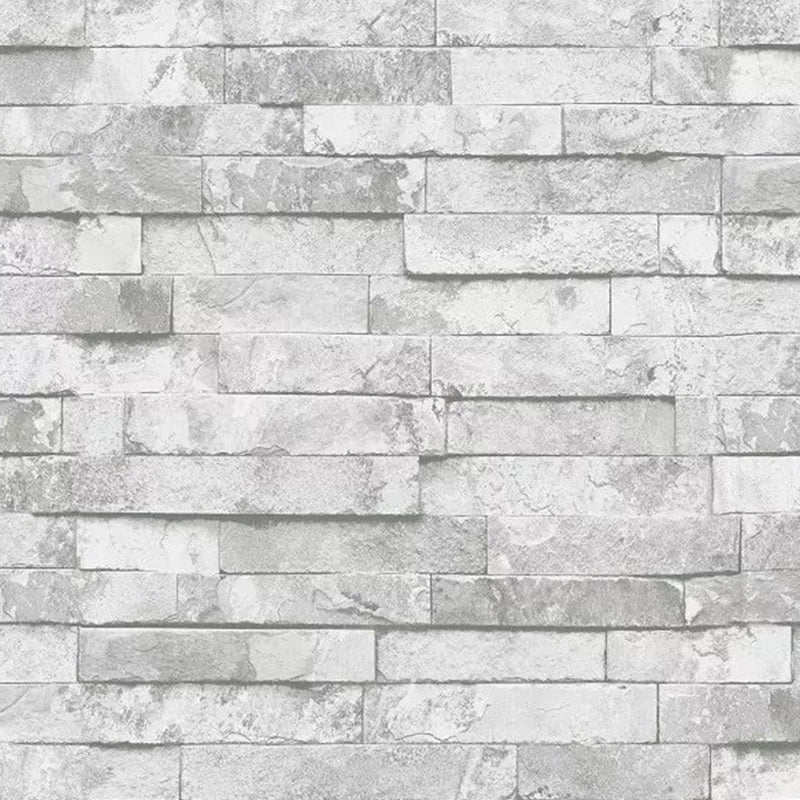 Steampunk Distressed Brick Wallpaper Multicolored 3D Effect Wall Art for Dining Room