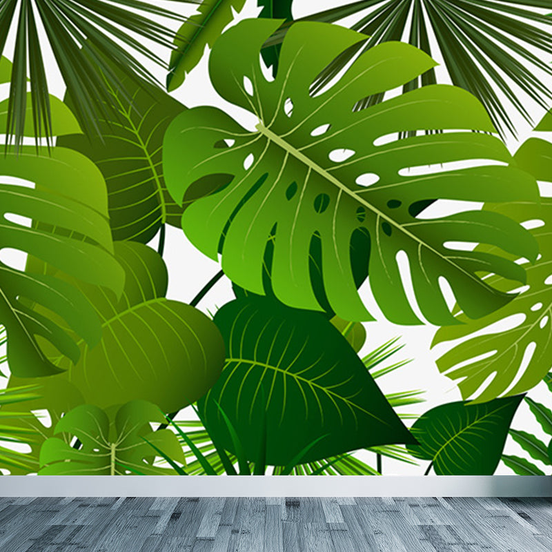 Tropical Wild Botanical Wall Mural for Boys Bedroom Customised Wall Art in Soft Color