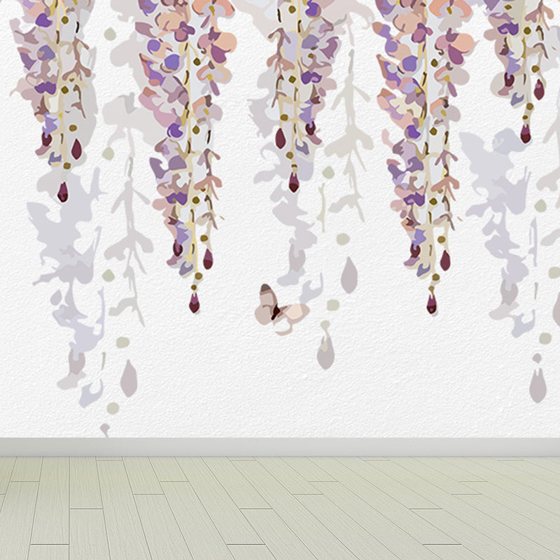 Non-Woven Cloth Decorative Mural Decal Modern Vine Wall Covering in Pastel Color