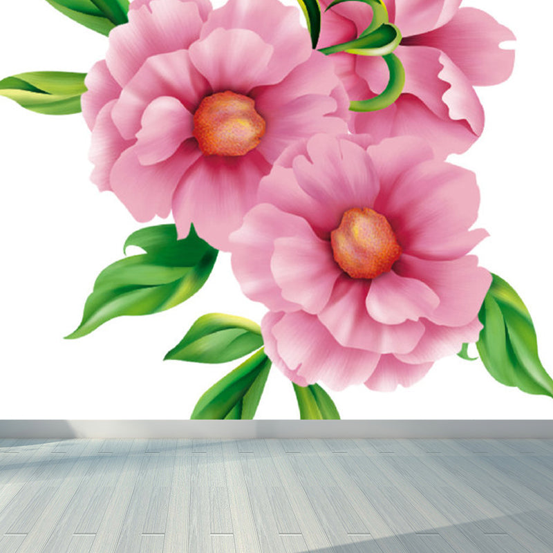 Modern Florentine Mural Wallpaper for Girls Room Customized Wall Covering in Pink