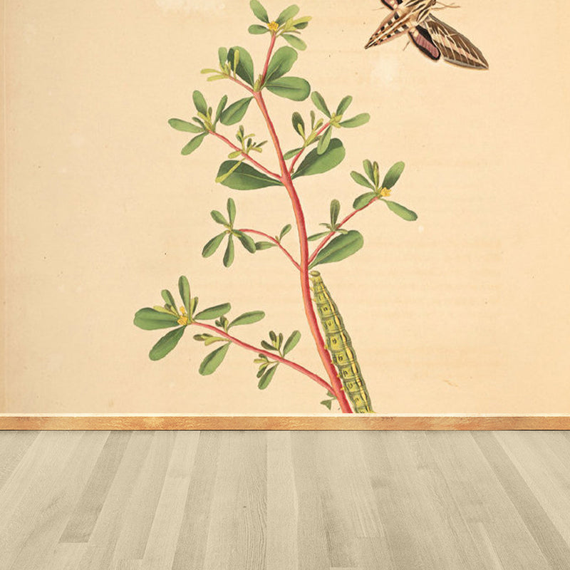 Extra Large Botanical Mural Beige Non-Woven Wall Art for Home Decor, Personalised