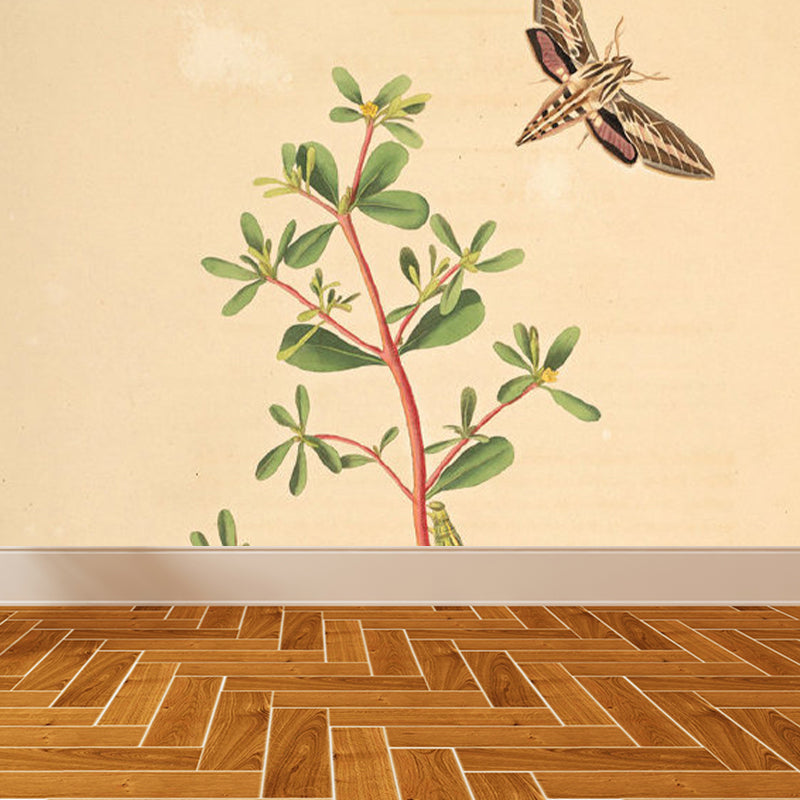 Extra Large Botanical Mural Beige Non-Woven Wall Art for Home Decor, Personalised