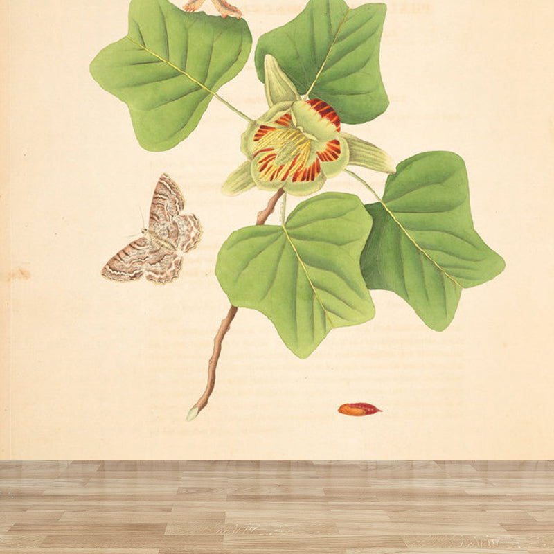 Beige Tree Branch Mural Wallpaper Botanical Contemporary Stain Resistant Wall Art