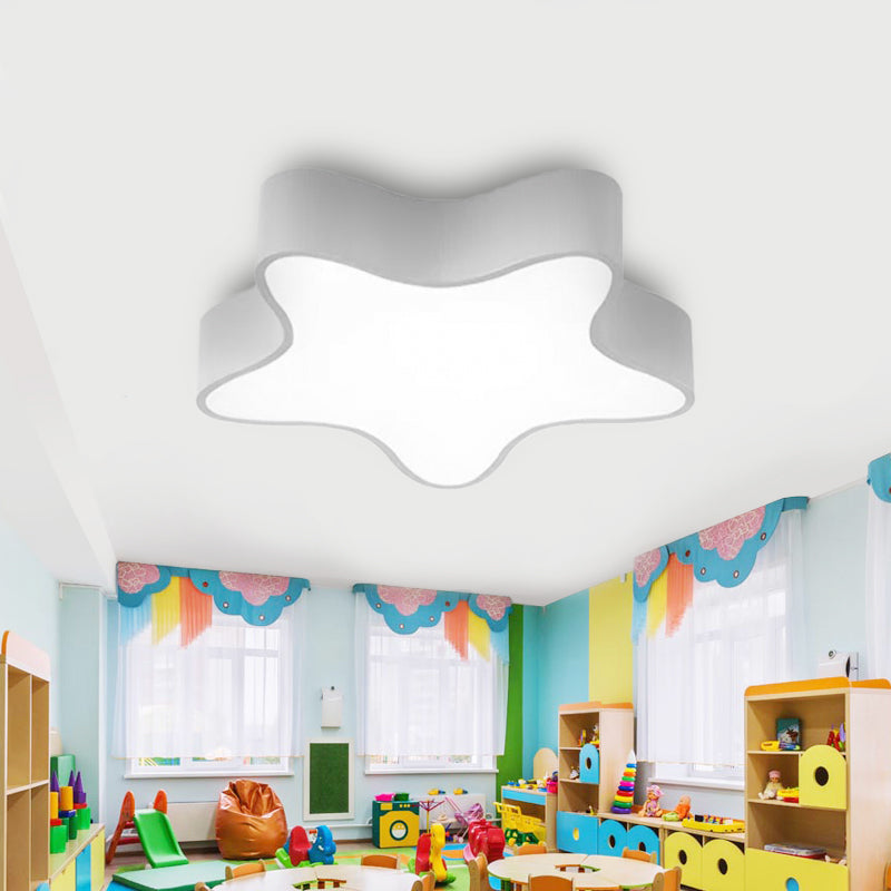 Boys Girls Bedroom Star Flush Ceiling Light Acrylique Contemporary Ceiling Lamp