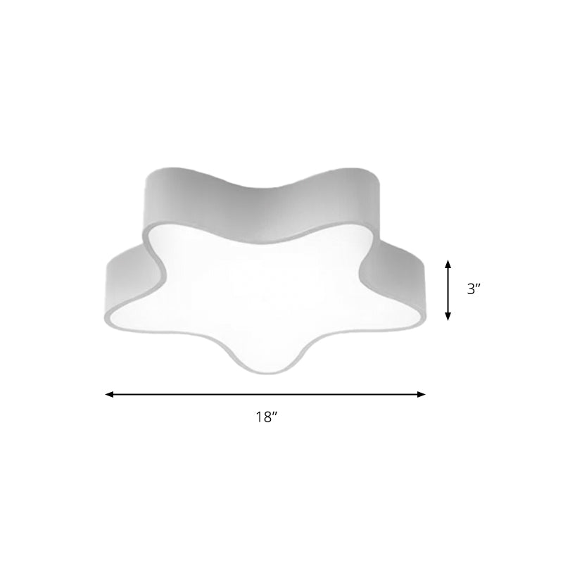 Boys Girls Bedroom Star Flush Ceiling Light Acrylique Contemporary Ceiling Lamp