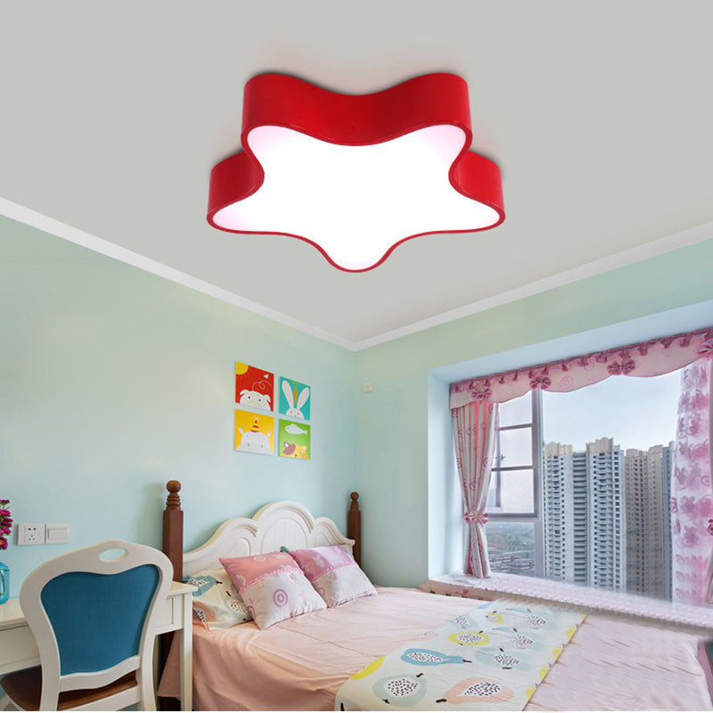 Boys Girls Bedroom Star Flush Ceiling Light Acrylique Contemporary Ceiling Lamp