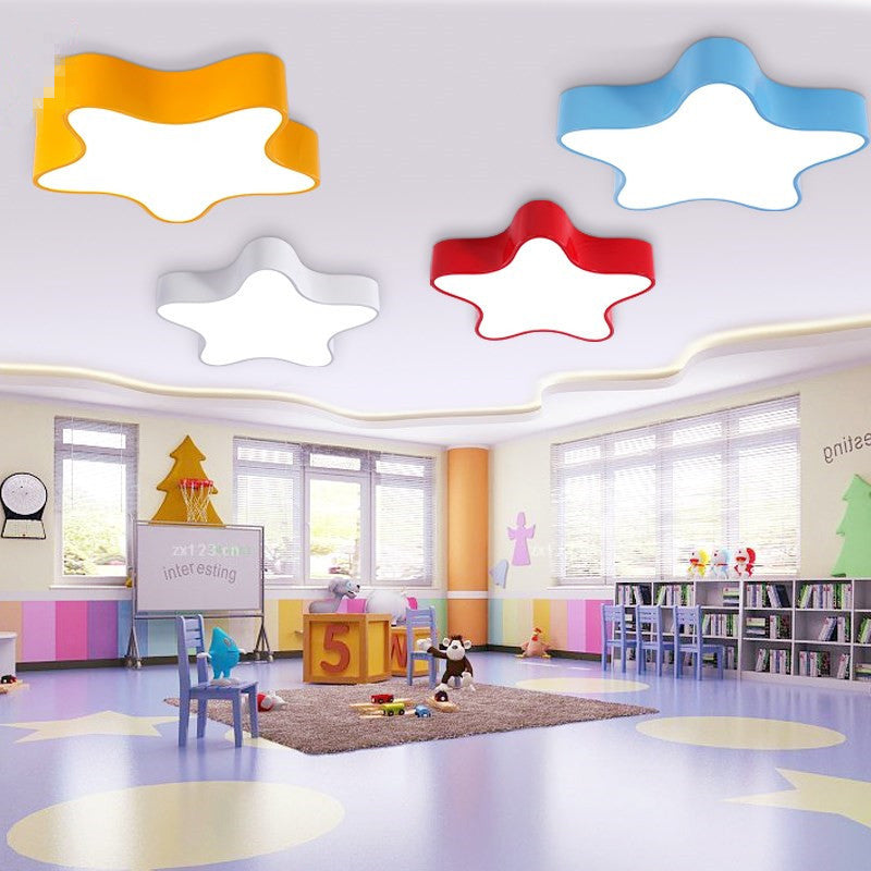 Boys Girls Bedroom Star Flush Ceiling Light Acrylique Contemporary Ceiling Lamp
