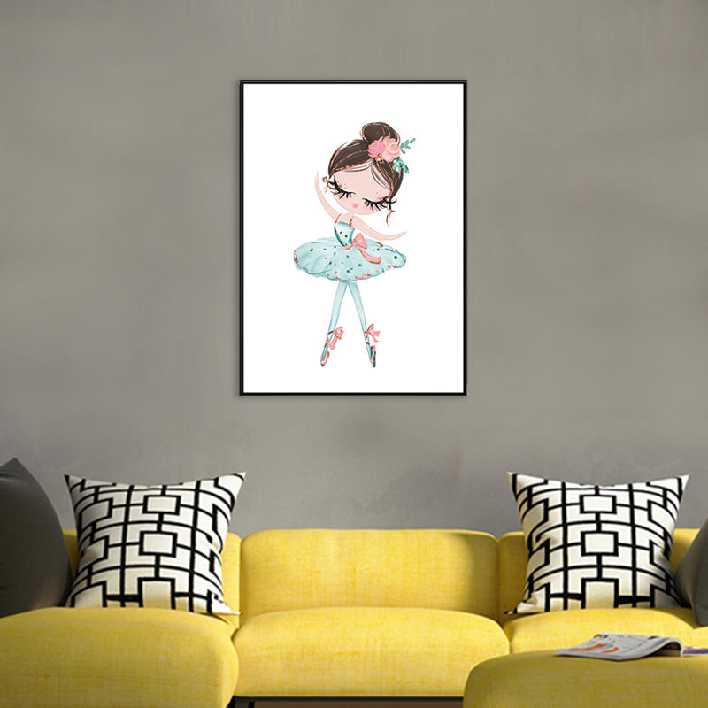 Kids Style Ballet Girl Canvas Art Pastel Color Dance Wall Decor for House Interior
