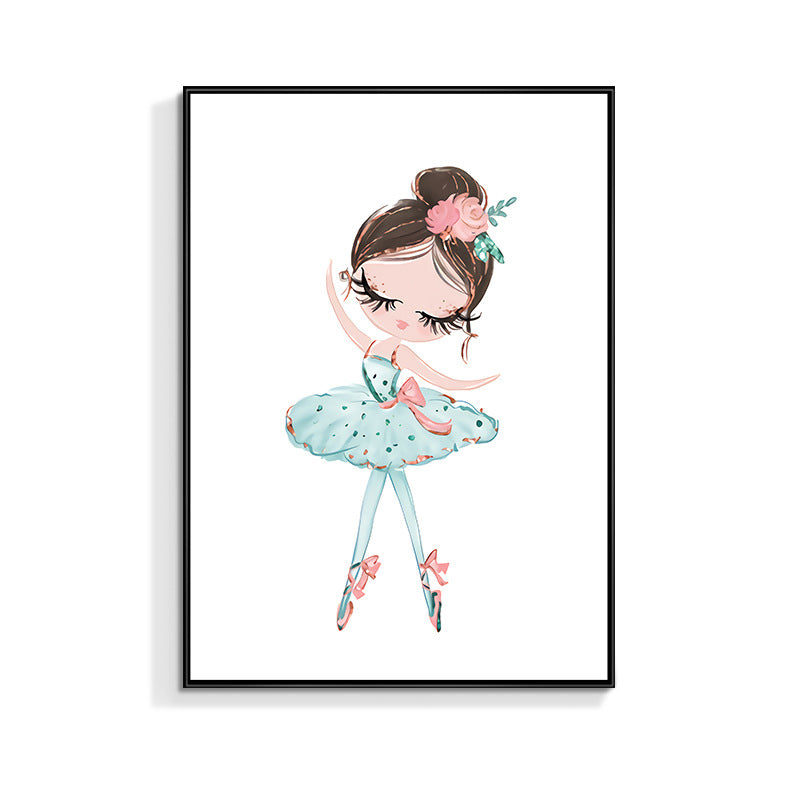 Kids Style Ballet Girl Canvas Art Pastel Color Dance Wall Decor for House Interior