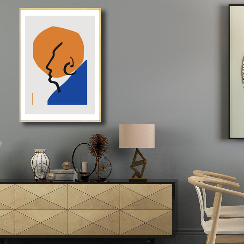 Minimalistischer abstrakter Figuren-Zeichnungs-Kunstdruck, pastellfarbene, strukturierte Wanddekoration für Zuhause