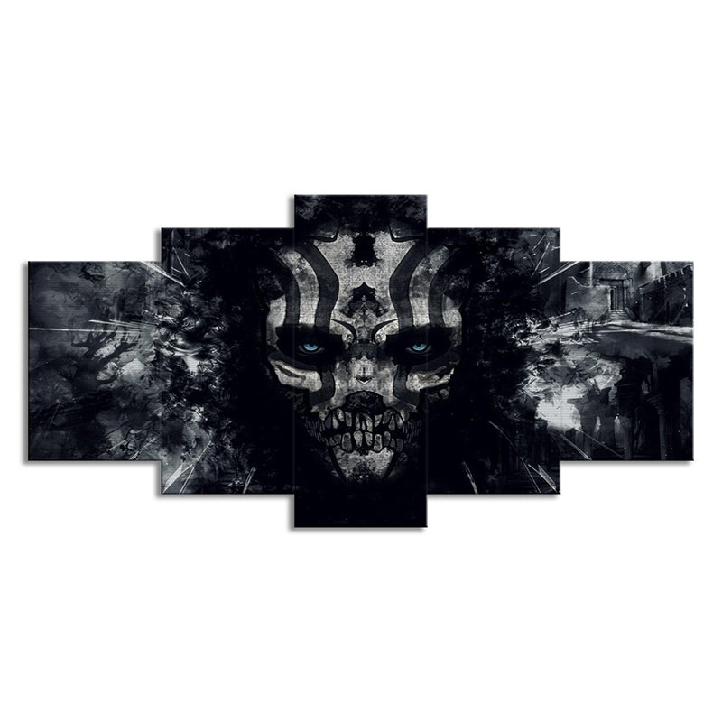 Black Death Skull Wall Art Decor Fantasy Kids Multi-Piece Canvas Print for Bedroom
