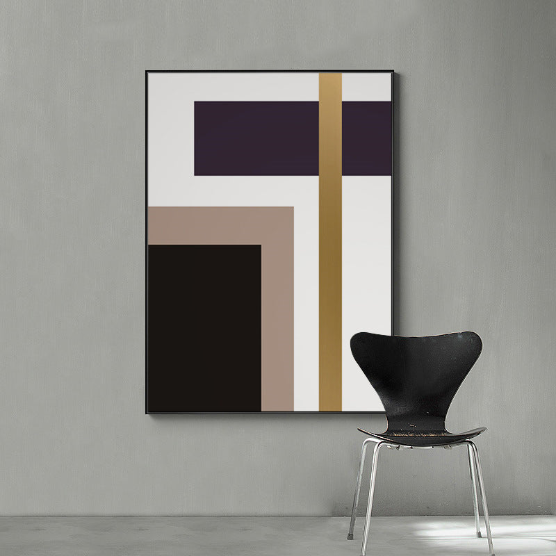 Nordischer geometrischer Leinwanddruck, mehrfarbig, strukturiert, Wandkunst, Dekor für Wohnzimmer
