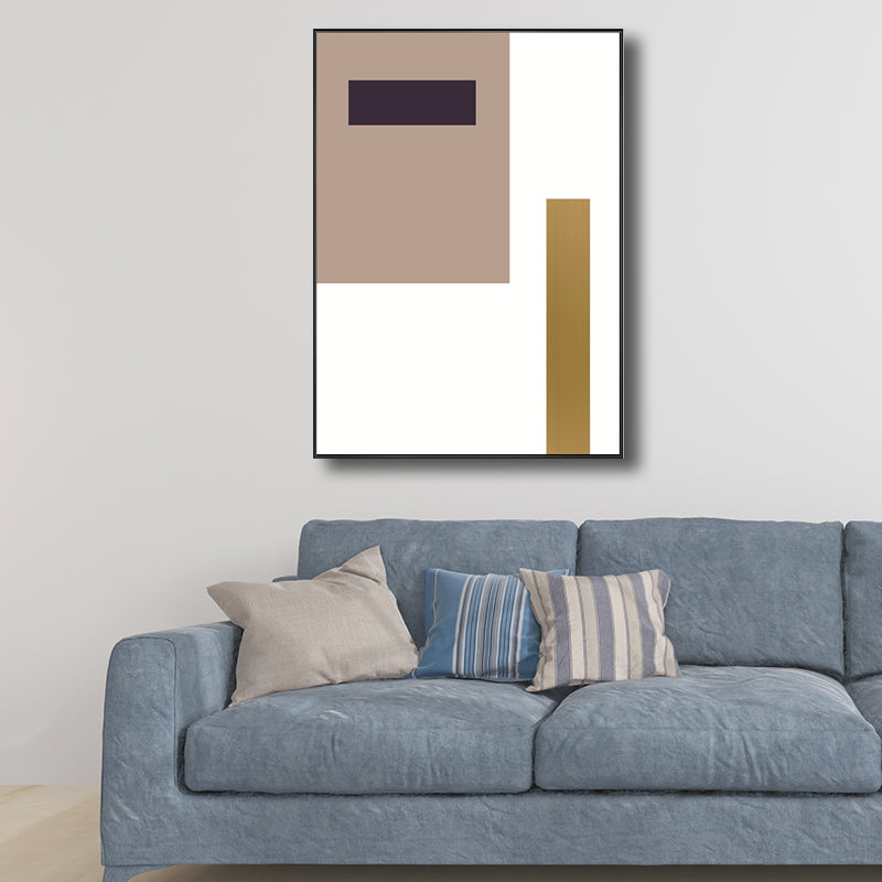 Nordischer geometrischer Leinwanddruck, mehrfarbig, strukturiert, Wandkunst, Dekor für Wohnzimmer