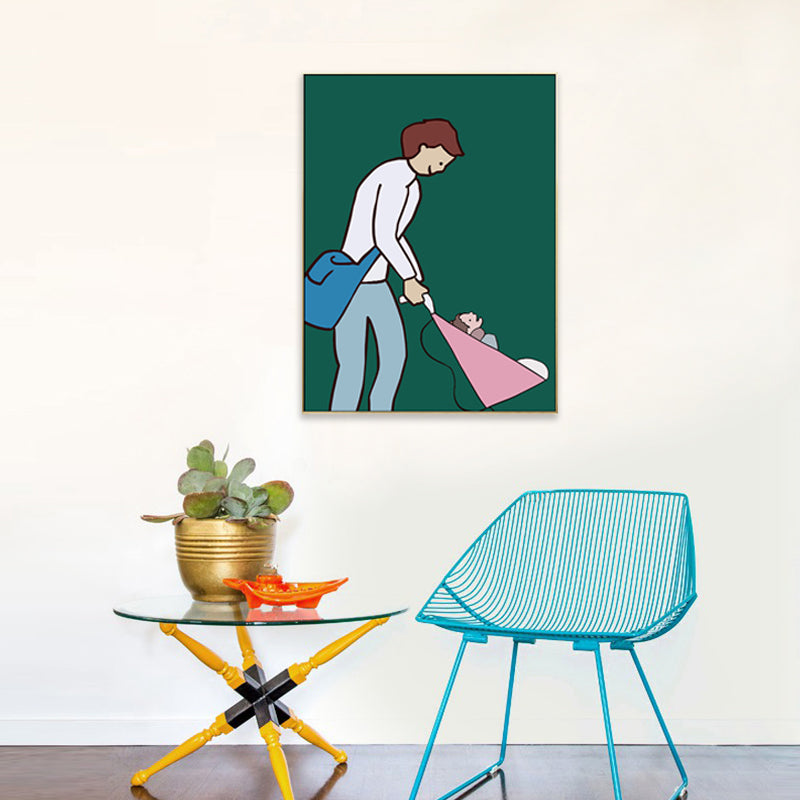 Mother with Her Baby Canvas Textured Childrens Art Nursery Wall Decor in Soft Color