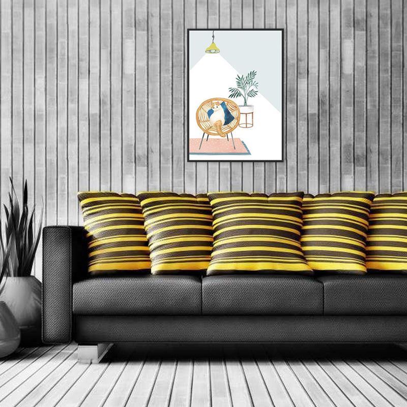 Textured Potting Painting Kids Style Canvas Wall Art Print, Multiple Sizes Options