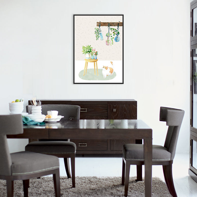 Textured Potting Painting Kids Style Canvas Wall Art Print, Multiple Sizes Options