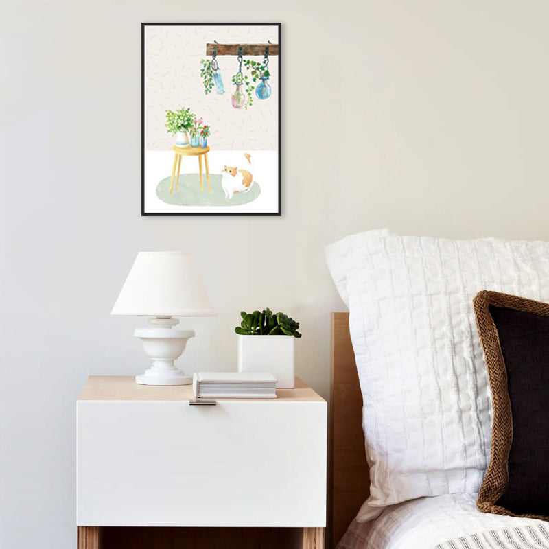 Textured Potting Painting Kids Style Canvas Wall Art Print, Multiple Sizes Options