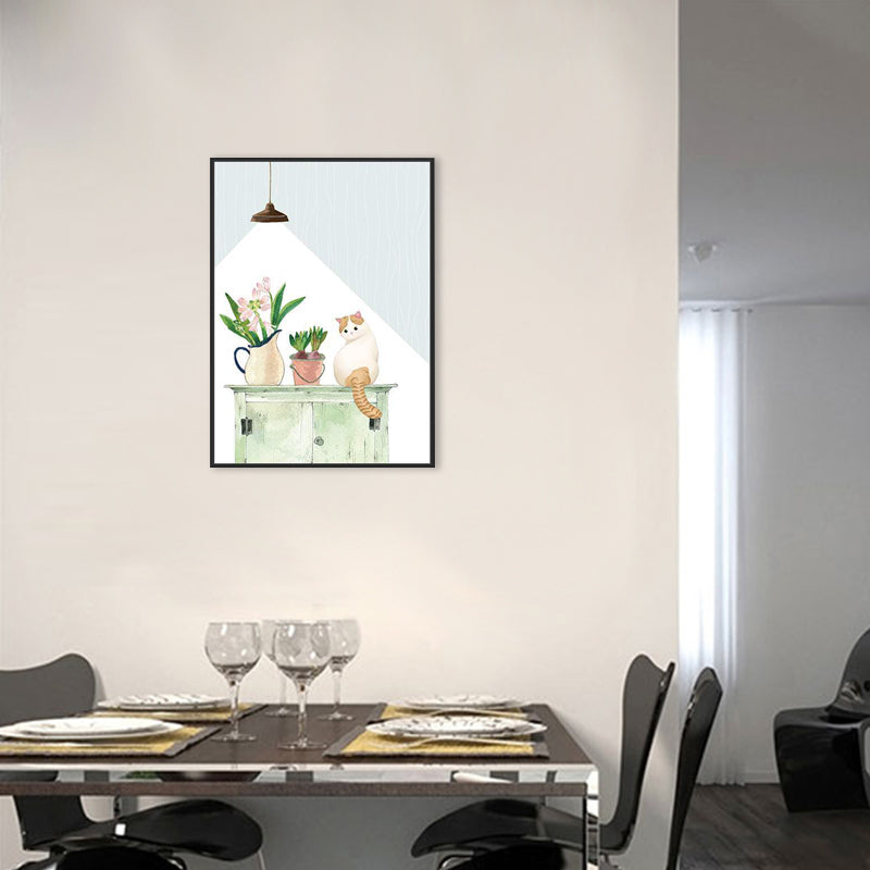 Textured Potting Painting Kids Style Canvas Wall Art Print, Multiple Sizes Options