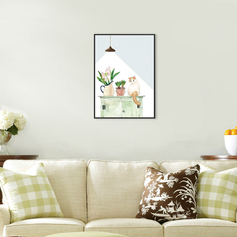 Textured Potting Painting Kids Style Canvas Wall Art Print, Multiple Sizes Options