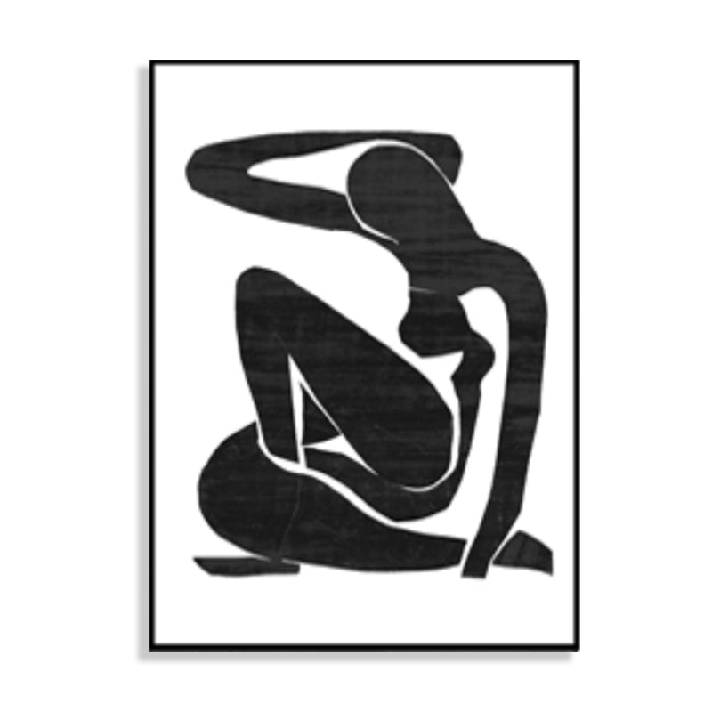 Sitting Figure Wall Decor Minimalism Textured Girls Bedroom Painting, Multiple Sizes