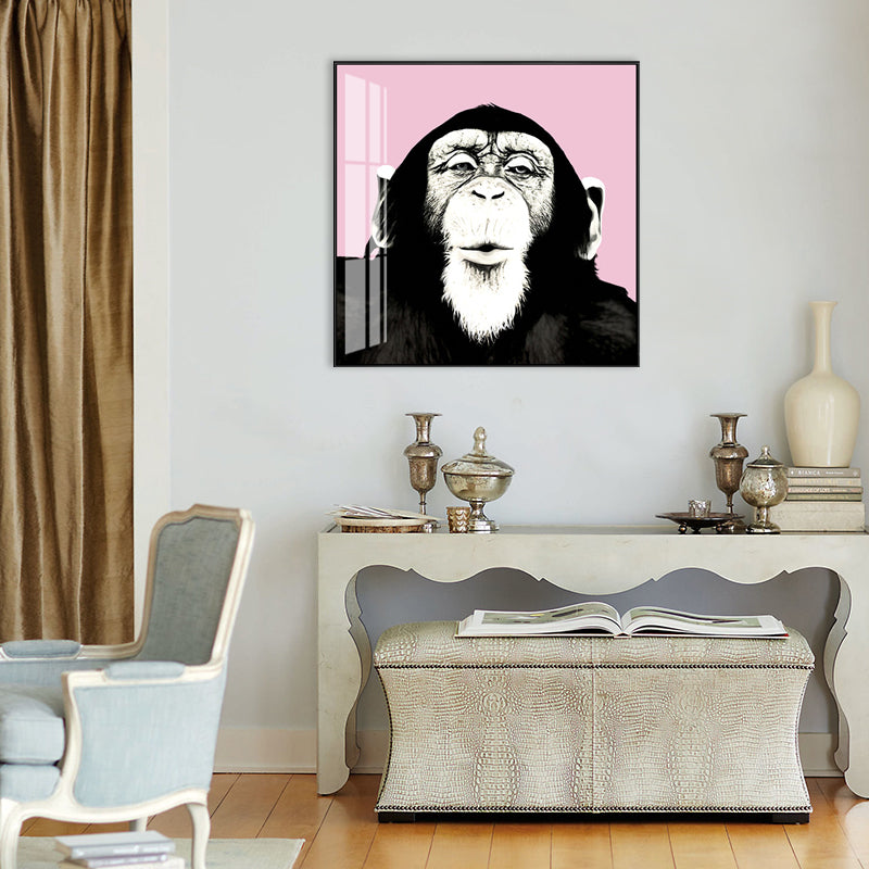 Canvas Textured Wall Decor Kids Style Intelligent Chimpanzee Painting, Multiple Sizes