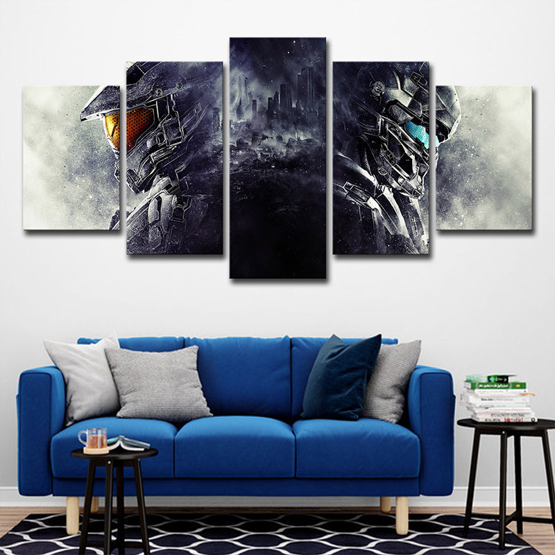 Guardians Art Print Science Fiction Cool Game Character Wall Decor in Grey-Black