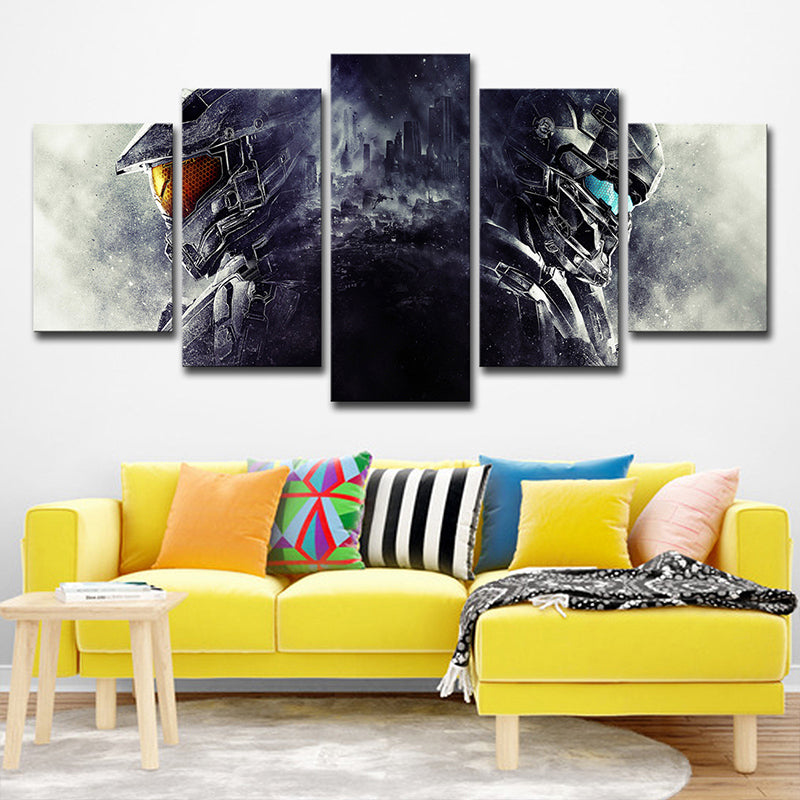 Guardians Art Print Science Fiction Cool Game Character Wall Decor in Grey-Black