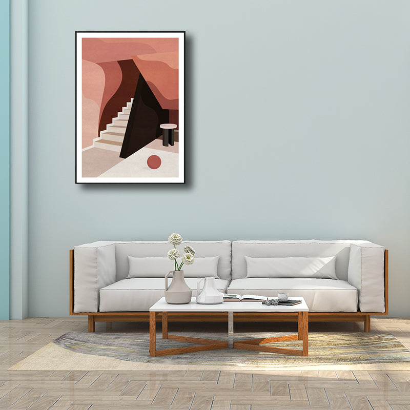Stairs Wall Decor Scandinavian Style Textured Living Room Canvas, Multiple Sizes
