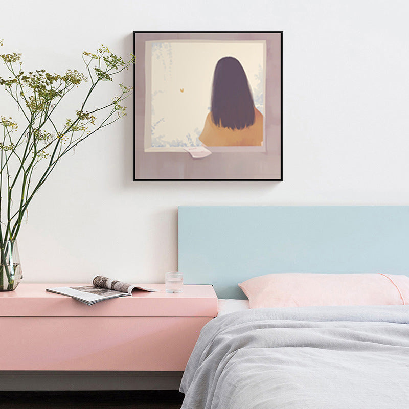 Back of the Young Canvas Nordic Textured Dining Room Wall Art in Soft Color