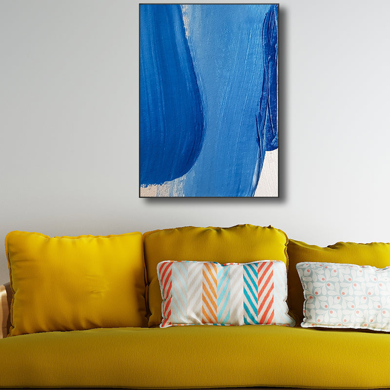 Moderne penseelstreek wanddecoratie canvas getextureerde lichte kleur schilderij voor badkamer