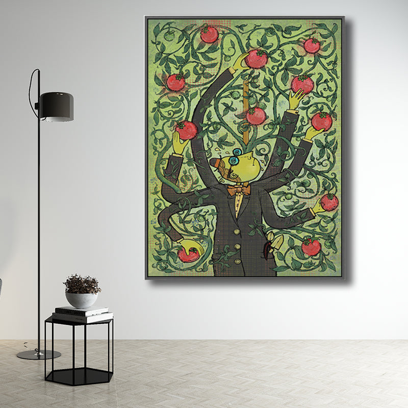 Illustration Fruit Harvesting Canvas Print Childrens Art Textured Kids Room Wall Decor