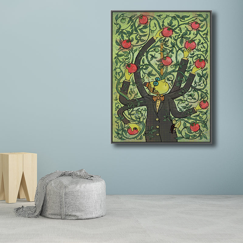 Illustration Fruit Harvesting Canvas Print Childrens Art Textured Kids Room Wall Decor