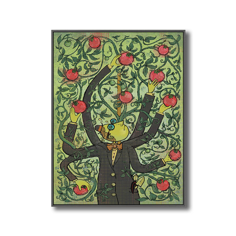 Illustration Fruit Harvesting Canvas Print Childrens Art Textured Kids Room Wall Decor